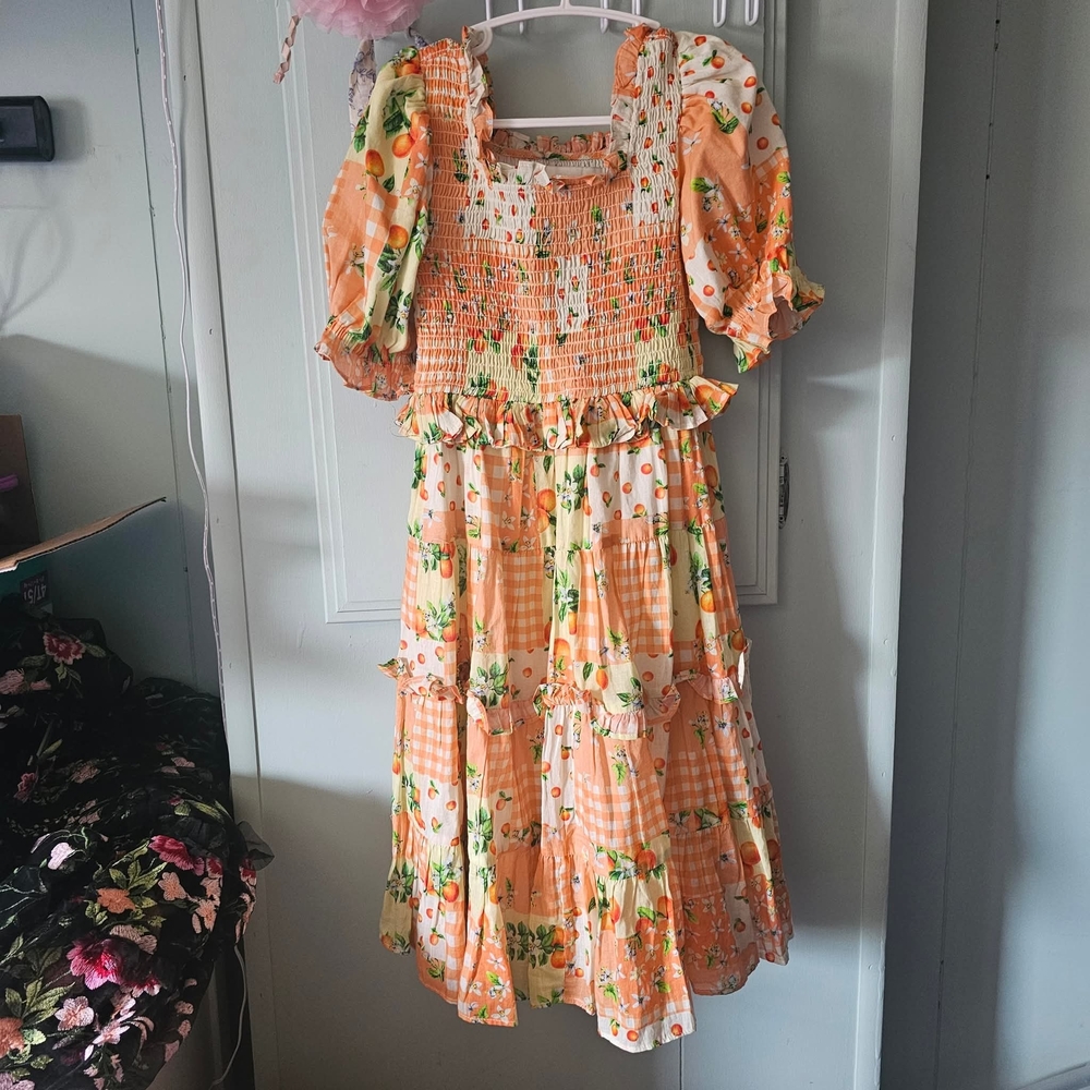 JessaKae Orange Floral Kids Dress